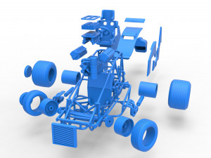 Sprint car while turning Scale 1 to 25 3D प्रिंट मॉडल
