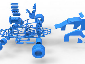 Sprint car while turning Scale 1 to 25 3D प्रिंट मॉडल