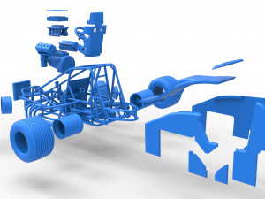 Sprint car while turning Scale 1 to 25 3D प्रिंट मॉडल