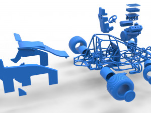Sprint car while turning Scale 1 to 25 3D प्रिंट मॉडल