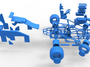 Sprint car while turning Scale 1 to 25 3D प्रिंट मॉडल