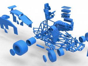 Sprint car while turning Scale 1 to 25 3D प्रिंट मॉडल