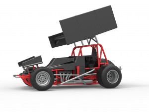 Vintage Winged Sprint car Scale 1 to 25 3D-Druckmodell