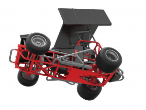 Vintage Winged Sprint car Scale 1 to 25 3D-Druckmodell