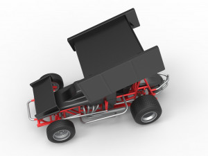 Vintage Winged Sprint car Scale 1 to 25 3D-Druckmodell