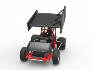 Vintage Winged Sprint car Scale 1 to 25 3D-Druckmodell