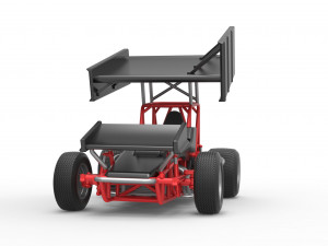 Vintage Winged Sprint car Scale 1 to 25 3D-Druckmodell