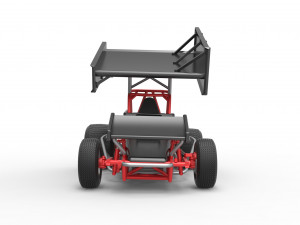 Vintage Winged Sprint car Scale 1 to 25 3D-Druckmodell