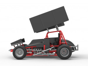 Vintage Winged Sprint car Scale 1 to 25 3D-Druckmodell