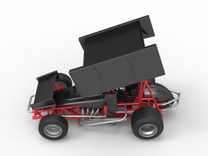 Vintage Winged Sprint car Scale 1 to 25 3D-Druckmodell
