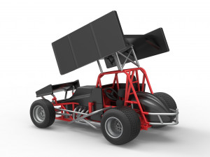 Vintage Winged Sprint car Scale 1 to 25 3D-Druckmodell