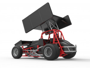 Vintage Winged Sprint car Scale 1 to 25 3D-Druckmodell