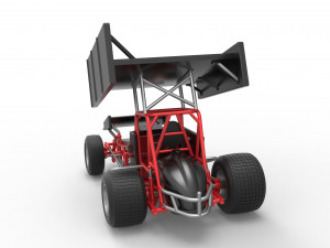 Vintage Winged Sprint car Scale 1 to 25 3D-Druckmodell