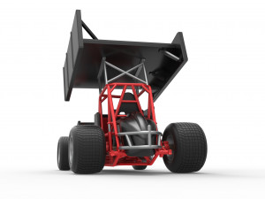 Vintage Winged Sprint car Scale 1 to 25 3D-Druckmodell