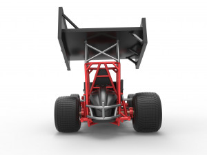 Vintage Winged Sprint car Scale 1 to 25 3D-Druckmodell