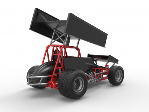 Vintage Winged Sprint car Scale 1 to 25 3D-Druckmodell
