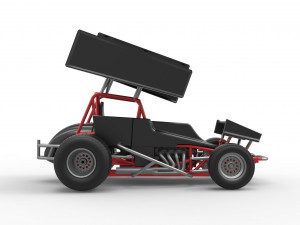 Vintage Winged Sprint car Scale 1 to 25 3D-Druckmodell