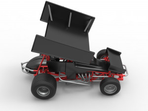 Vintage Winged Sprint car Scale 1 to 25 3D-Druckmodell