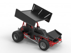 Vintage Winged Sprint car Scale 1 to 25 3D-Druckmodell