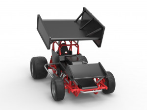 Vintage Winged Sprint car Scale 1 to 25 3D-Druckmodell