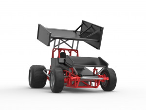 Vintage Winged Sprint car Scale 1 to 25 3D-Druckmodell