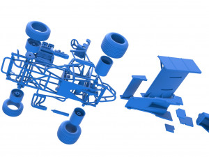 Vintage Winged Sprint car Scale 1 to 25 3D-Druckmodell