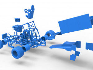 Vintage Winged Sprint car Scale 1 to 25 3D-Druckmodell