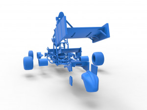 Vintage Winged Sprint car Scale 1 to 25 3D-Druckmodell