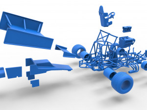 Vintage Winged Sprint car Scale 1 to 25 3D-Druckmodell