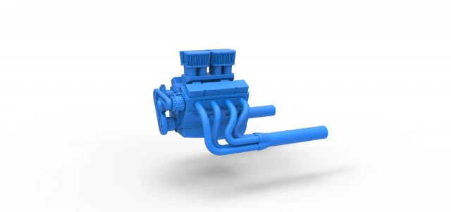 Engine V8 for Vintage Sprint car Scale 1 to 25 3D Print Model .c4d .max .obj .3ds .fbx .stl .blend 