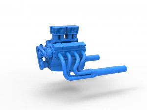 Motor V8 voor Vintage Sprint auto schaal 1 tot 25 3D printmodel