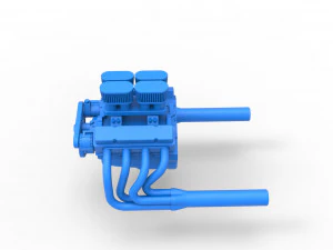 Engine V8 for Vintage Sprint car Scale 1 to 25 3D Print Model
