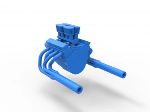 Engine V8 for Vintage Sprint car Scale 1 to 25 3D Print Model