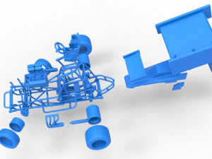 Engine V8 for Vintage Sprint car Scale 1 to 25 3D Print Model