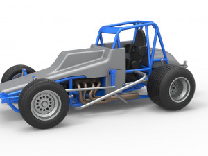 Vintage Sprint car Scale 1 to 25 3D Print Model