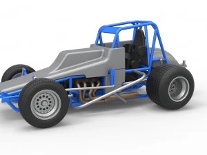 Vintage sprintauto schaal 1 t/m 25 3D printmodel