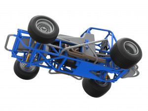 Vintage Sprint car Scale 1 to 25 3D Baskı Modeli
