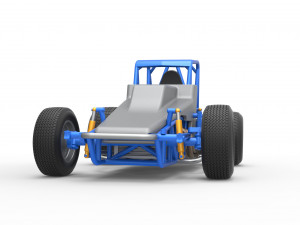 Vintage Sprint car Scale 1 to 25 3D Baskı Modeli