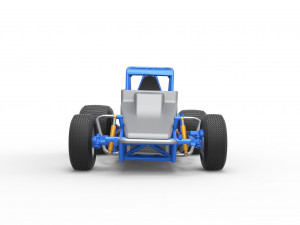 Vintage Sprint car Scale 1 to 25 3D Baskı Modeli