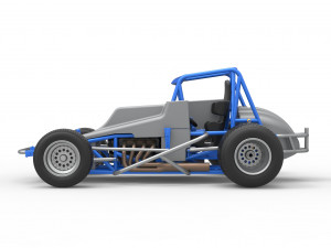 Vintage Sprint car Scale 1 to 25 3D Baskı Modeli