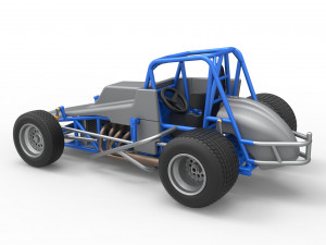 Vintage Sprint car Scale 1 to 25 3D Baskı Modeli