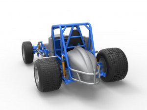 Vintage Sprint car Scale 1 to 25 3D Baskı Modeli