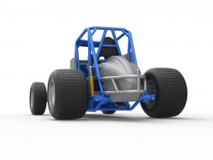 Vintage Sprint car Scale 1 to 25 3D Baskı Modeli