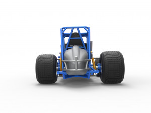 Vintage Sprint car Scale 1 to 25 3D Baskı Modeli