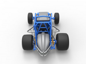 Vintage Sprint car Scale 1 to 25 3D Baskı Modeli