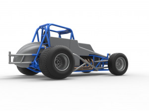 Vintage Sprint car Scale 1 to 25 3D Baskı Modeli