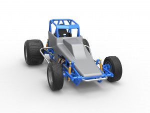 Vintage Sprint car Scale 1 to 25 3D Baskı Modeli