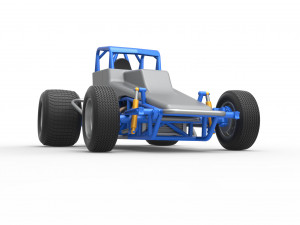 Vintage Sprint car Scale 1 to 25 3D Baskı Modeli