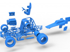 Vintage Sprint car Scale 1 to 25 3D Baskı Modeli