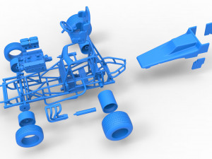 Vintage Sprint car Scale 1 to 25 3D Baskı Modeli